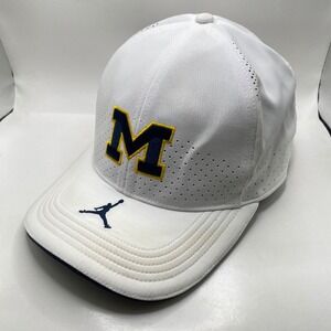 MICHIGAN Jordan Brand AeroBill Performance Hat OSFM White Jumpman NCAA SEO Cap